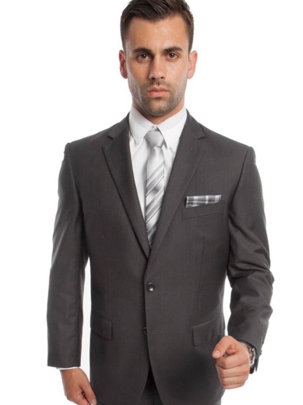 Demantie Italy Men's Gray Dress Suit Jacket & Pants